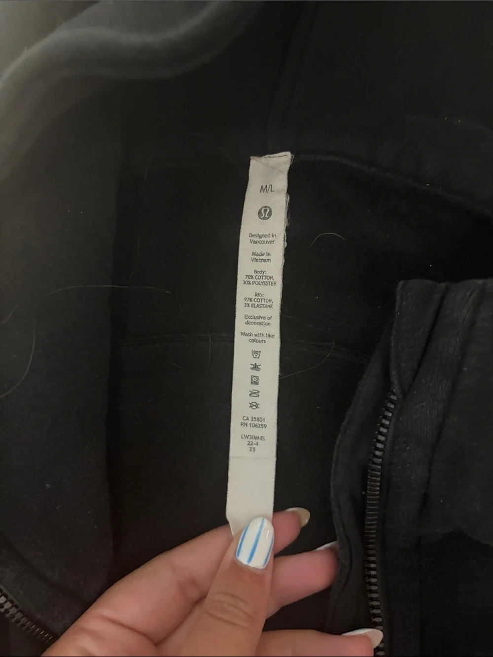 lululemon athletica Black Full-Zip Hoodie with Hood
